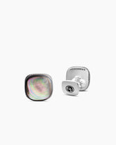 Streamline® Cushion Cufflinks in Sterling Silver with Black Mother of Pearl, 17mm